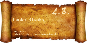 Lenko Bianka névjegykártya